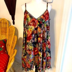 Love the Label Anthropologie Stunning Black Print Bohemian Dress! New! Large